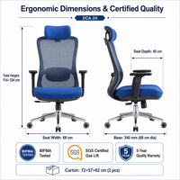 Chaise de bureau ergonomique à dossier haut en maille avec appui-tête, accoudoirs 3D, soutien lombaire réglable, chaises de travail pivotantes