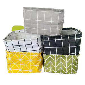 Cesta de Almacenamiento Plegable Rectangular de Tela con Asa, Caja de Almacenamiento Impermeable de Algodón y Lino para Escritorio - Product Image 2