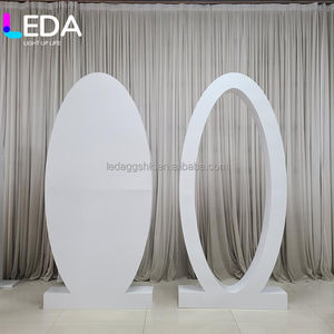 Support de toile de fond blanc de conception nouvelle LEDA Factory, structure en métal de luxe, panneau arqué rond, cadre elliptique pour la décoration de salles de mariage et d'événements - Product Image 6