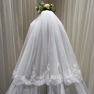 Bridal Veils Romantic Long Veils Bridal Veil With Embroider Wedding Veil