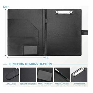 Custom Business Office Document Clip PU Leather Contract Book Clip <b>A4</b> <b>File</b> Folder - Product Image 4