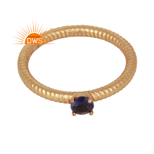 ชุดง่ามอัญมณี iolite ธรรมชาติชุดแหวนออกแบบโรสโกลด์925แหวนเงินเครื่องประดับคอลเลกชันวินเทจ - Product Image 1