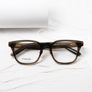 Gafas de acetato con montura completa rectangulares, montura marrón sólida NP-156, monturas ligeras con protección UV para corrección de la visión, unisex - Product Image 1