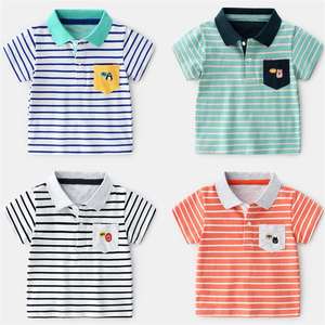 Ropa Infantil al por Mayor, Camiseta Polo de Algodón a Rayas para Niños, Verano, de Proveedor Chino - Product Image 2