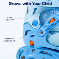 Patins à roulettes ajustables pour enfants OEM, débutants, garçons, filles, roues en EVA et PU, légers, durables, coque en PP, cadre renforcé en acier