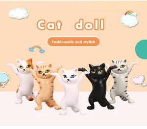 Groothandel dansen capsule speelgoed-Groothandel Action Figure Anime Dansen Kat Modellen Capsule Speelgoed Trendy Speelgoed Raising Handen Betoverende Kat Ornamenten