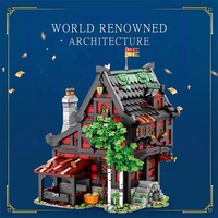 Reobrix 66017 NUEVO MOC, Modelo Modular de Taberna con Vista a la Calle Medieval Europea, Juguetes Creativos Retro para Niños, Juego de Bloques de Construcción