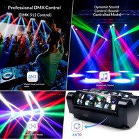 Mini projecteur de scène Spider Beam, lumière mobile DMX512, lumière disco 8*3W RGB LED ABS, pour DJ mobile, concerts, Noël, anniversaires