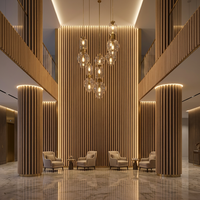 Panneau acoustique semi-circulaire à motif bois, panneau mural décoratif 3D à lattes cylindriques pour absorption acoustique, plusieurs couleurs de grain de bois