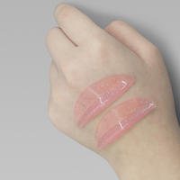 Coussinets de levage de cils en silicone sans colle à paillettes roses 2XL Outil de cils auto-adhésif Luxe Lash Perm Rods