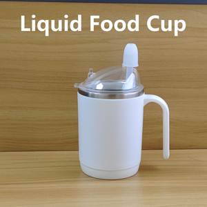 Taza de Acero Inoxidable de Grado Alimenticio y Silicona para Personas Mayores, Tapa con Pajita Antiderrames, 400 ml - Product Image 5
