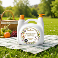 Vente en gros de contenants d'emballage pour détergent à lessive liquide personnalisés de 1L, 2L, 3L, 5L, bouteille de détergent à lessive liquide en plastique HDPE