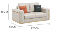 Ensemble de canapés modulaires Chesterfield en similicuir de luxe moderne et simple, avec coussins rembourrés en éponge pour appartement, hôtel, villa, salon