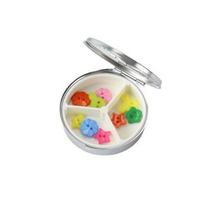 Promotional Metal Pill Keychain, Custom Logo 3 Compartment Round Medicine Pill <b>Case</b> Portable <b>Small</b> Metal Pill Box Keychains - Product Image 6