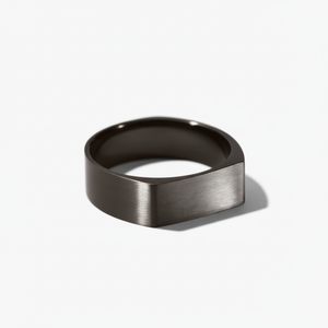 Anillo de sello rectangular delgado chapado en oro, moderno, informal, con incrustaciones, estilo eternidad, accesorios de moda - Product Image 1