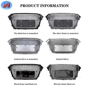 Griglia Anteriore Cromata Nero Lucido Stile RS4, Griglia Sportiva Esagonale a Nido d'Ape per <span class=keywords><strong>Audi</strong></span> A4 S4 B8.5 2013-2016 - Product Image 2