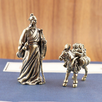 Figurines de thé en laiton Hua Tuo à cheval, décorations d'intérieur, objets de bureau, petits ornements