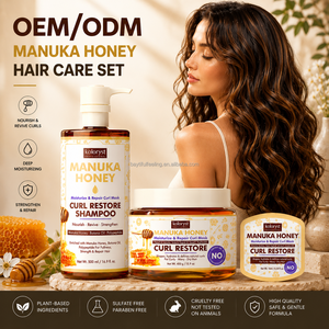 Traitement capillaire hydratant à la kératine et à l'huile d'argan bio du fabricant, crème lissante réparatrice pour cheveux abîmés, shampooing au miel de Manuka pour cheveux bouclés - Product Image 4