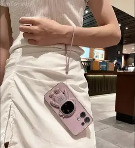 Custodia Antiurto in TPU Morbido con Supporto per Infinix Note 30 Pro VIP Note30 4G 5G 30i, Design <span class=keywords><strong>Astronauta</strong></span> Elettroplaccato - Product Image 6