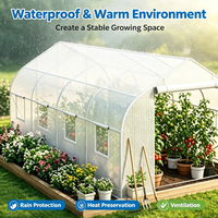 Serre tunnel autoportante pour culture extérieure, avec couverture en PE, porte enroulable et fenêtre d'aération, pour légumes de jardin, facilement assemblable