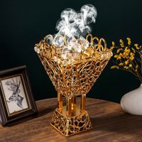 Four à encens arabe en fer forgé doré, creux, résistant au feu, écologique, pour aromathérapie, outils d'épices Alabai, Moyen-Orient