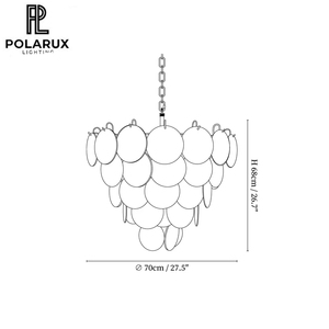 <span class=keywords><strong>Lustre</strong></span> moderne de luxe avec disques en verre bleu irisé, cadre métallique, style Art Déco, lampe suspendue à plusieurs niveaux pour salon et salle à manger - Product Image 2