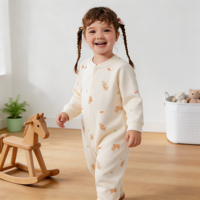 Ensembles de barboteuses pour bébés, unisexe, printemps, automne, hiver, combinaison pour nouveau-né, en pur coton, sous-vêtement, manches longues, simple boutonnage