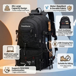 Custom <strong>40L</strong> Outdoor Travel <strong>Backpack</strong> Cycling Bag School Bags With USB Waterproof Lightweight Hiking <strong>Backpack</strong> - Product Image 1