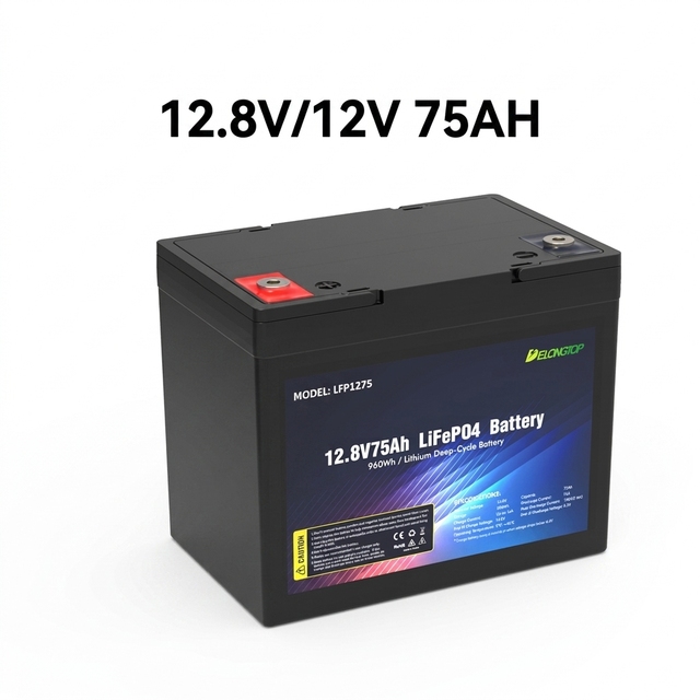 12.8V 75Ah LiFePO4 Deep Cycle Solar Battery Pack Home Energy Storage Grid Power System OEM ODM 4000 Cycles Built-in BMS Grade