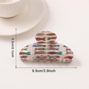 กิ๊บติดผมรูปสัตว์ทะเลฤดูร้อน กิ๊บหนีบผมรูปดาวทะเลหลากสีสัน กิ๊บอะคริลิกรูปเปลือกหอย กิ๊บหนีบผมรูปกล้วยสำหรับผู้หญิง เครื่องประดับผมสำหรับวันหยุด - Product Image 4