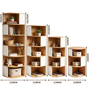 Librero Moderno <span class=keywords><strong>de</strong></span> Madera Sólida, Estante para Libros, Estantes para Libros para Sala <span class=keywords><strong>de</strong></span> Estar, Mueble <span class=keywords><strong>de</strong></span> Almacenamiento <span class=keywords><strong>de</strong></span> Esquina para el Hogar - Product Image 6