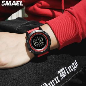Montre sport numérique pour homme SMAEL 1902, affichage LED, résistance à l'eau 5ATM, chronomètre, alarme, bracelet en plastique - Product Image 5