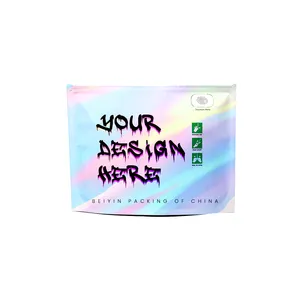 Foil Laminated Plastic Resealable Ziplock Bags Exit Edibles Packaging Smell Proof Candy Gummies 3.5g Mylar Bags Custom Printed