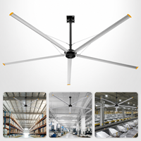Ventilateur de plafond industriel HVLS de 24 pieds (7,3 m) à 5 pales en aluminium 6061-T6 de qualité aéronautique avec contrôle PMSM VFD pour le refroidissement de grands espaces