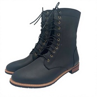 Bottes de motard en cuir véritable de style euro-américain, neuves, directement de l'usine (tailles unisexes grandes tailles disponibles), livraison rapide