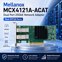 Tarjeta de Red Mellanox MCX4121A-ACAT Connect X-4 Lx EN de Doble Puerto 25GbE SFP28, PCIe3.0 X8 RoCE SR-IOV para Servidor