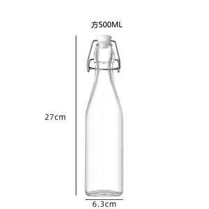500ml 750ml 1000ml Flip Top transparente bebida cerveza vino botella de agua coctelera de tapa de vidrio con tapón hermético - Product Image 5
