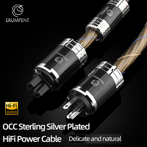 ATAUDIO HiFi Power Cable OCC Sterling Silver Carbon Fiber Rhodium-Plated PVC US/EU/AU Standard <strong>Plug</strong> for Speaker Gallows - Product Image 4