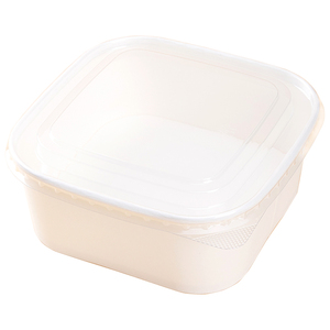 500ml 750ml 1000ml 1200ml 1400ml 100% Eco Friendly Rectangular White Kraft Takeaway Food <b>Packaging</b> Containers With Lid - Product Image 4