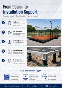 Sistema de Base Modular para Pista de Pádel, Base Portátil para Pista de Pádel, Pista de Pádel Panorámica Móvil y Desmontable para Techo de Centro Comercial - Product Image 6