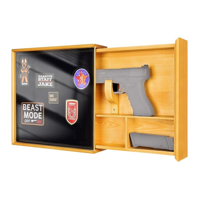 Wooden Hidden Gun Storage Box Concealment Shelf Wall Safe Wooden Photo Frame Wall Mounted Hidden Compartment Wood Display Panel