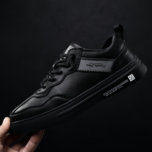 Nuevos Zapatos Deportivos Casuales de Baloncesto para <span class=keywords><strong>Hombre</strong></span>, de Cuero Negro, Zapatillas Más Vendidas, Ligeras y de Estilo Plano - Product Image 6