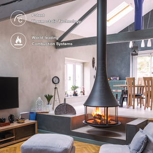 <span class=keywords><strong>Chimenea</strong></span> Flotante de <span class=keywords><strong>Bioetanol</strong></span> Premium MEISU.CH Negra, <span class=keywords><strong>Chimenea</strong></span> Suspendida de Leña para Montaje en <span class=keywords><strong>Techo</strong></span> - Product Image 2