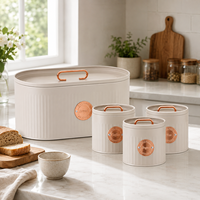 Boîte à pain en métal hermétique personnalisée avec couvercle, forme cylindrique, design luxueux, grande capacité pour le rangement en cuisine
