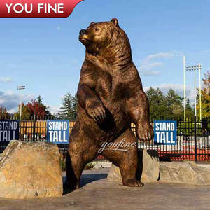 Statua Monumentale di Orso <span class=keywords><strong>Grizzly</strong></span> in Piedi, Grande Dimensione, Realistica, in Ottone e Bronzo, per Giardino Esterno YOUFINE - Product Image 6