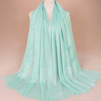 Écharpe en coton Lurex tricotée, foulard pour Hijab musulman, islamique, couleur Pure, fil de soie doré, paillettes, nouveau produit,