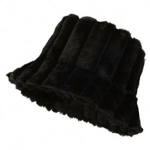 Sombrero de Pescador Cálido y Afelpado con Patrón a Cuadros para Mujer, Gorro de Invierno de Peluche, Venta al por Mayor en Stock - Product Image 4