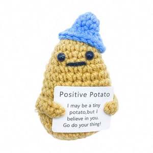 LI Juguetes de ganchillo Muñecas Amigurumi hechas a mano Llavero de punto de ganchillo Juguetes de frutas de punto con tarjetas de afirmación positiva Muñecas de preocupación - Product Image 1