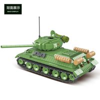 QuanGguan 100063, Segunda Guerra Mundial, tanque soviético T34, juguete de construcción, modelo militar, juguete ensamblado de partículas pequeñas, tanque militar de Rusia