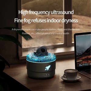 Produits Innovants 2024 - Diffuseur d'Huiles Essentielles à Flamme 3D en Forme de Canon, Méduse, Lave, avec 7 Couleurs LED et Humidificateur - Product Image 3